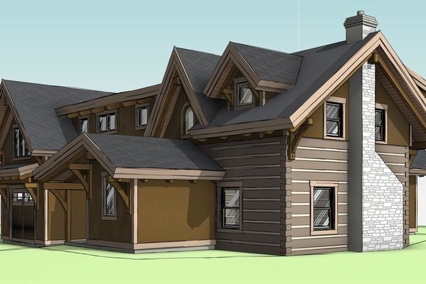 Clearview-Chalet-Collingwood-Ontario-Canadian-Timberframes-Design-Front-Right-Perspective